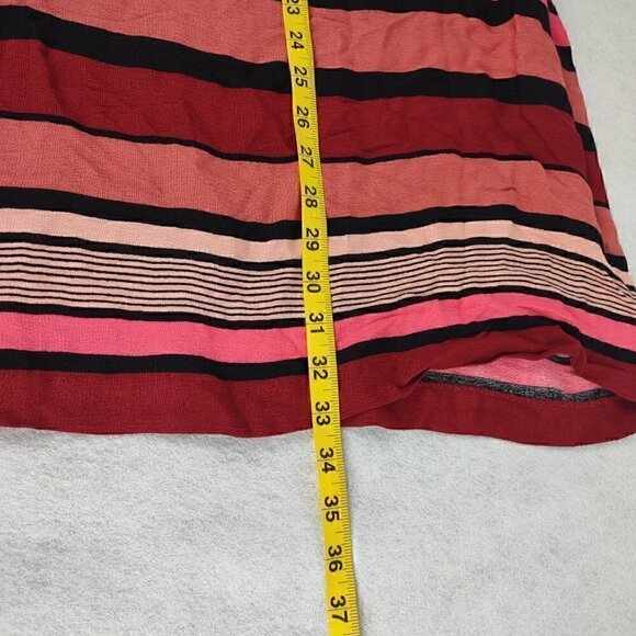 Ann Taylor LOFT Sleeveless Lightweight Striped Pink Red Shift Dress. Size MP - Picture 6 of 8